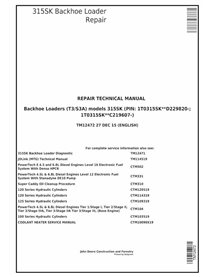 John Deere 315SK backhoe loader pdf repair technical manual 