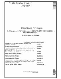 John Deere 315SK backhoe loader pdf operation and test technical manual 