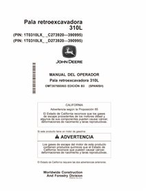 JD-OMT357550X63-ES John Deere 310L backhoe loader operator's manual ES (OMT357550X63)