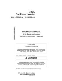 JD-OMT426479X19 John Deere 310L backhoe loader operator's manual (OMT426479X19)