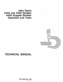 John Deere 340D, 440D, 448D skid loader pdf operación y manual técnico de prueba