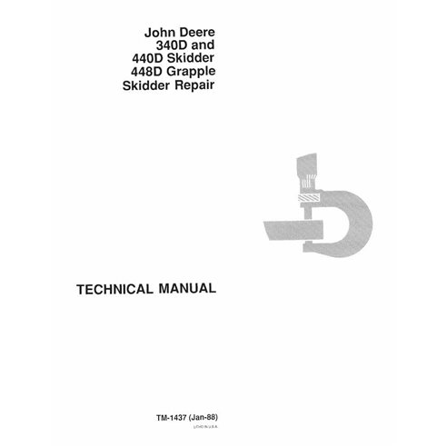 John Deere 340D, 440D, 448D manual técnico de reparación del pdf del cargador deslizante