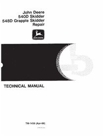 John Deere 540D, 548D cargador deslizante manual técnico de reparación de pdf - John Deere manuales - JD-TM1438-EN