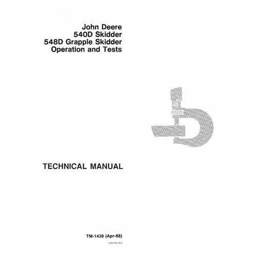 John Deere 540D, 548D minicarregadeira pdf manual técnico de reparo