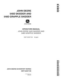 John Deere 540D, 548D minicargador pdf manual del operador