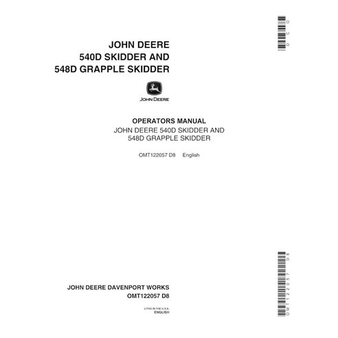 John Deere 540D, 548D skid loader pdf operator's manual 