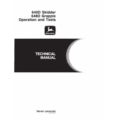John Deere 640D, 648D skid loader pdf operación y manual técnico de prueba