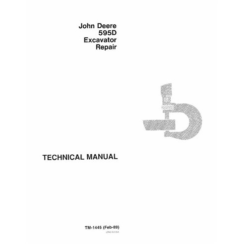 TM1445 John Deere 595D excavator repair technical manual (TM1445)