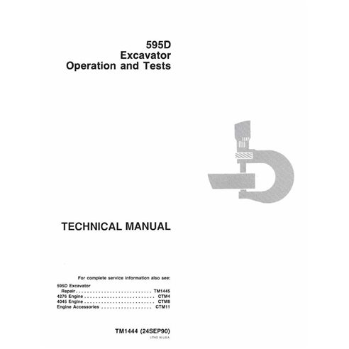 Manual técnico de operação e teste da escavadeira John Deere 595D pdf