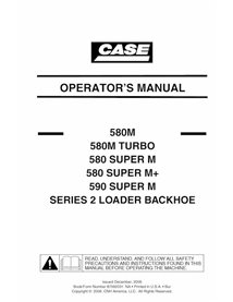 Case 580M, 580SM, 590SM Serie 2 retroexcavadora manual del operador pdf - Case manuales - CASE-87592031-EN