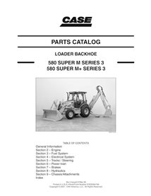 CASE-87632284NA Case 580SM, 580SM+ SERIES 3 backhoe loader pdf parts catalog