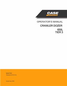 Case 650L Tier 3 bulldozer sur chenilles pdf manuel de l'opérateur - Case manuels - CASE-84247253-EN