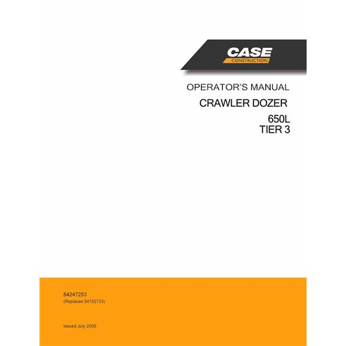 Case 650L Tier 3 bulldozer sur chenilles pdf manuel de l'opérateur - Case manuels - CASE-84247253-EN
