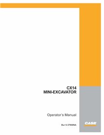 Case CX14 mini excavator pdf operator's manual  - Case manuals - CASE-6-37900NA-EN