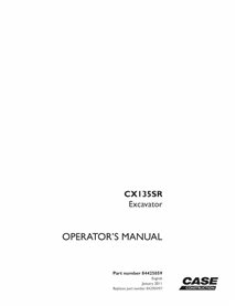 Manual do operador da escavadeira Case CX135SR pdf - Case manuais - CASE-84290497-EN