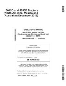 JD-OMSJ301049 John Deere 5045D, 5055D tractor operator's manual (OMSJ301049)