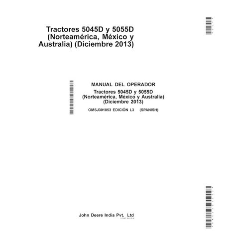JD-OMSJ301053-ES Manuel d'utilisation du tracteur John Deere 5045D, 5055D ES (OMSJ301053)
