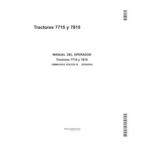 John Deere 7715, 7815 tracteur pdf manuel d'utilisation ES - John Deere manuels - JD-OMMN10010-ES
