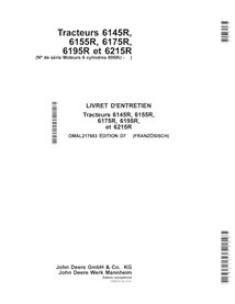 JD-OMAL217683-FR John Deere 6145R, 6155R, 6155RH, 6175R, 6195R, 6215R MY15- tractor operator's manual FR (OMAL217683)