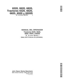 John Deere 6520, 6620, 6820, 6920, 6920S SN 382763- manuel d'utilisation du tracteur pdf ES - John Deere manuels - JD-OMAL159...