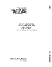 John Deere 6520, 6620, 6820, 6920, 6920S SN 382763- manuel d'utilisation du tracteur pdf FR - John Deere manuels - JD-OMAL159...