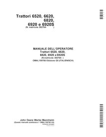 John Deere 6520, 6620, 6820, 6920, 6920S SN 382763- manuel d'utilisation du tracteur pdf IT - John Deere manuels - JD-OMAL159...