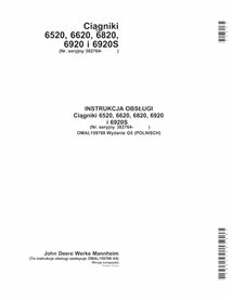 John Deere 6520, 6620, 6820, 6920, 6920S SN 382763- tractor pdf manual del operador PL - John Deere manuales - JD-OMAL159788-PL