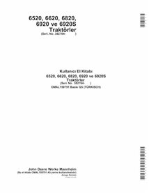 John Deere 6520, 6620, 6820, 6920, 6920S SN 382763- manuel d'utilisation du tracteur pdf TR - John Deere manuels - JD-OMAL159...