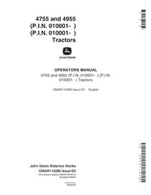 JD-OMAR112286 Manuel d'utilisation du tracteur John Deere 4755, 4955 SN 010001 (OMAR112286)