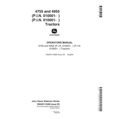 JD-OMAR112286 John Deere 4755, 4955 SN 010001- tractor operator's manual (OMAR112286)