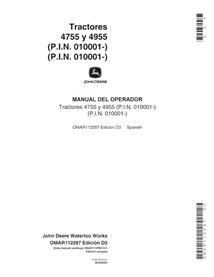 JD-OMAR112287-ES John Deere 4755, 4955 SN 010001- tractor operator's manual ES (OMAR112287)