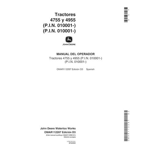 JD-OMAR112287-ES Manual del operador del tractor John Deere 4755, 4955 SN 010001 - ES (OMAR112287)