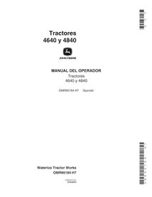 John Deere 4640, 4840 tracteur pdf manuel d'utilisation ES - John Deere manuels - JD-OMR66184-ES