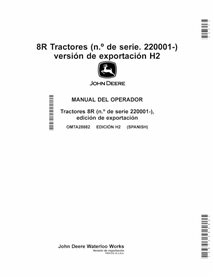 JD-OMTA28882-ES Manual do operador do trator John Deere 8R370, 8R 250, 8R280, 8R 230, 8R340, 8R310, 8R 410 SN 22001 - ES (OMT...
