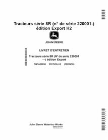 JD-OMTA28858-FR Manual do operador do trator John Deere 8R370, 8R 250, 8R280, 8R 230, 8R340, 8R310, 8R 410 SN 22001 - FR (OMT...