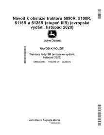 John Deere 5090R, 5125R, 5115R, 5100R Edição C1 trator pdf manual do operador CZ - John Deere manuais - JD-OMSU63193-CZ