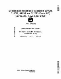 JD-OMSU63195-NL John Deere 5090R, 5125R, 5115R, 5100R Issue C1 tractor operator's manual NL (OMSU63195)
