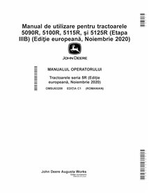 John Deere 5090R, 5125R, 5115R, 5100R Edição C1 trator pdf manual do operador RO - John Deere manuais - JD-OMSU63209-RO