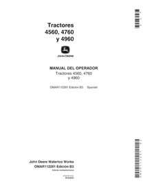 John Deere 4560, 4760, 4960 tractor pdf manual del operador ES - John Deere manuales - JD-OMAR112281-ES