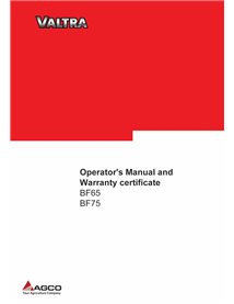 Valtra BF65, BF75 tractor manual del operador pdf - Valtra manuales - VALTRA-81921100-EN