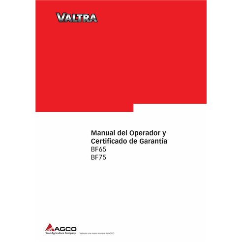 Tractor Valtra BF65, BF75 pdf manual del operador ES - Valtra manuales - VALTRA-81920800-ES