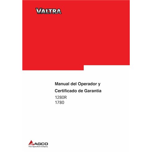 Valtra 1280R, 1780 tracteur pdf manuel d'utilisation ES - Valtra manuels - VALTRA-85134700-ES