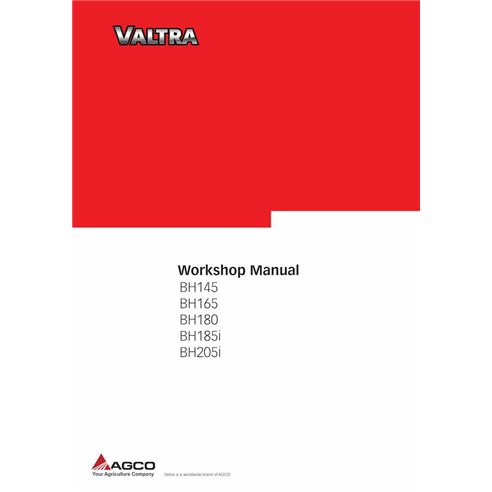 Valtra BH145, BH165, BH180, BH185i, BH205i tracteur pdf manuel d'atelier - Valtra manuels - VALTRA-86509400-EN