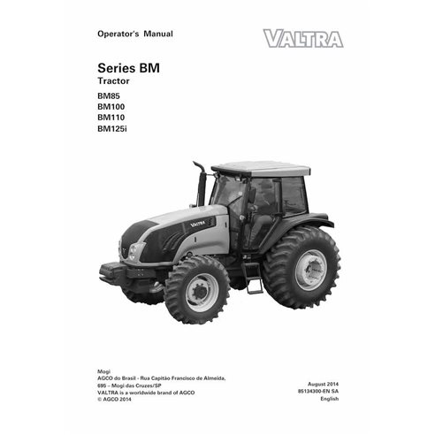Valtra BM85, BM100, BM110, BM125i tractor pdf manual del operador - Valtra manuales - VALTRA-85134300-EN
