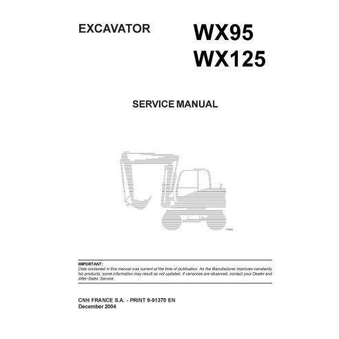 Manual de serviço da escavadeira Case WX95, WX125 - Caso manuais - CASE-9-91370