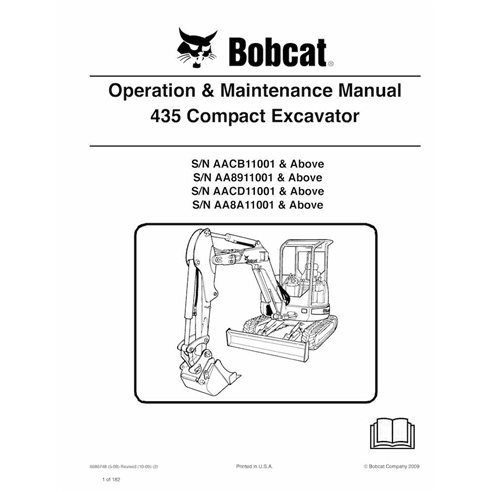 Bobcat 435 compact excavator pdf operation and maintenance manual  - BobCat manuals - BOBCAT-6986748-OM-EN