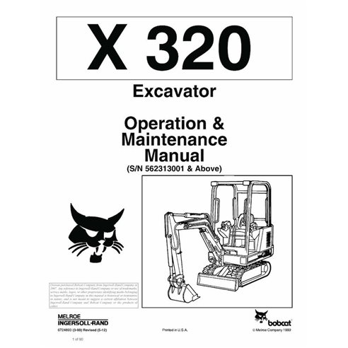 Bobcat X320 excavadora compacta pdf manual de operación y mantenimiento - Gato montés manuales - BOBCAT-6724893-OM-EN