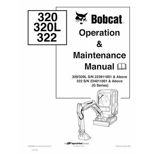 Bobcat 320, 320L, 322 compact excavator pdf operation and maintenance manual  - BobCat manuals - BOBCAT-6902608-OM-EN