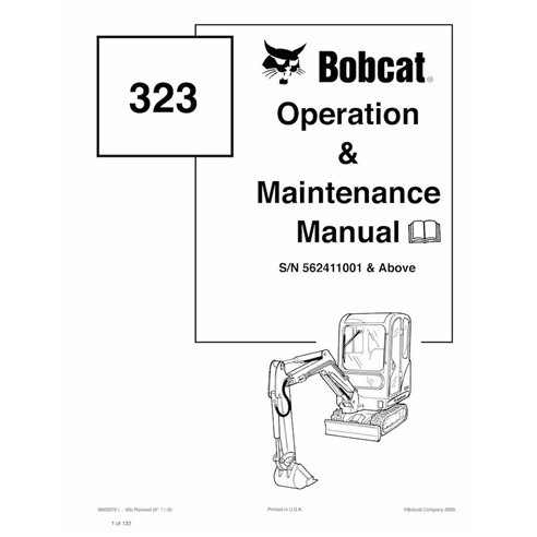 Manual de operação e manutenção da escavadeira compacta Bobcat 323 - Lince manuais - BOBCAT-6903379-OM-EN