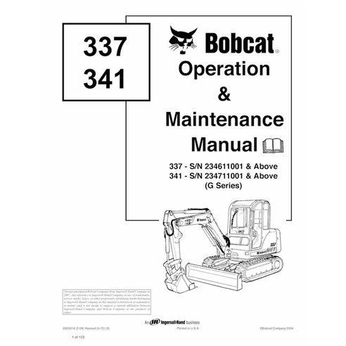 Manual de operação e manutenção da escavadeira compacta Bobcat 337, 441 - Lince manuais - BOBCAT-6902614-OM-EN
